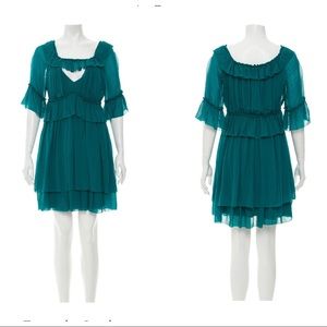 Temperley London green silk dress us 4